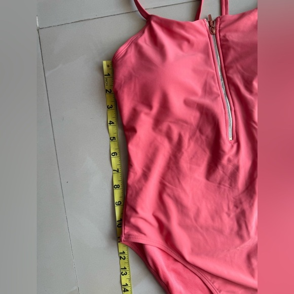 Juicy Couture Orange One Piece Swimsuit - Size L Tie Zipper Comfy Beach Summer - Picture 14 of 16